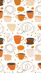 Colorful coffee cup pattern