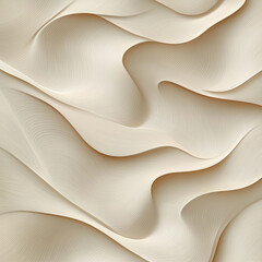Smooth, flowing, and textured waves create elegant abstract background in soft beige tones, evoking sense of calm and sophistication