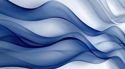 Obraz premium Abstract Blue Waves on White Background