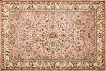 Soft Pink Persian Rug in Pastel Rose with Classic Floral Design for Elegant Interior Decor Style