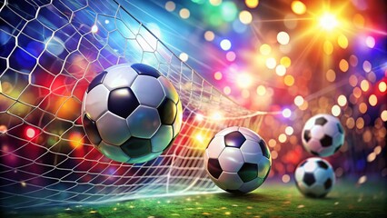 Fototapeta premium Doodle Sports Soccer Concept Design with Bokeh Effect for Creative Visuals and Marketing