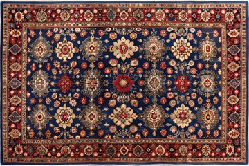 Traditional Bokhara Rug in Deep Navy Color, Rectangular Shape, Perfect for Elegant Home Decor