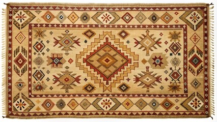 Warm Beige Southwestern Style Kilim Rug Rectangular Design Perfect for Home Decoration and Comfort