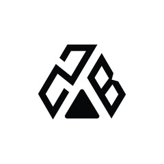 ZB letter logo design on White background. ZB creative initials letter logo concept. ZB letter design.
