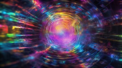 Fototapeta premium Colorful Swirling Vortex of Light Created by Digital Effects in an Abstract Artistic Display