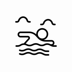 man swimming icon sign vector