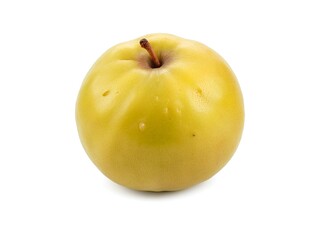 Asian Pear: Fresh Yellow Fruit Isolated on Simple White Environment
