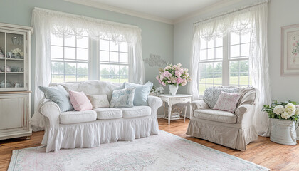 Shabby Chic Family Room Vintage Retreat high detail