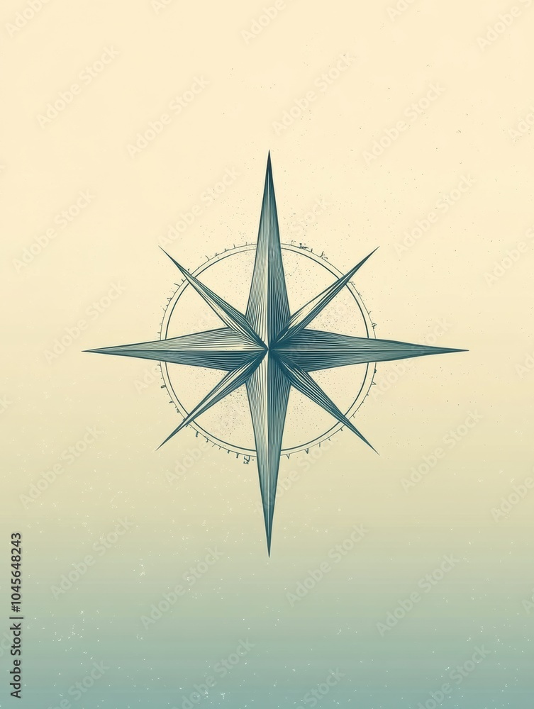 Fototapete this compass rose features a geometric design with sharp, clean lines emanating from a central point