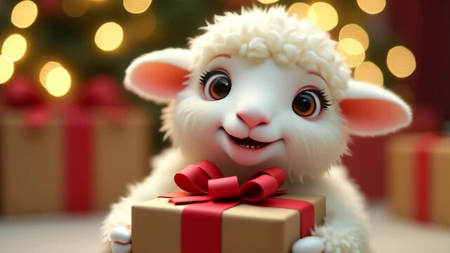 A bally little lamb with a gift