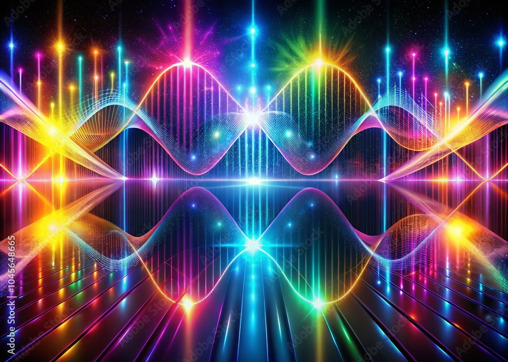 Poster Dynamic Equalizer Light Lines VJ Background for Visual Experiences