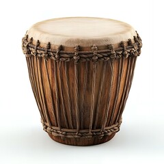 Close-up of a traditional wooden drum.