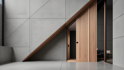 Obraz premium concrete wood textures mixed media elements simple background create unique minimalist atmosphere