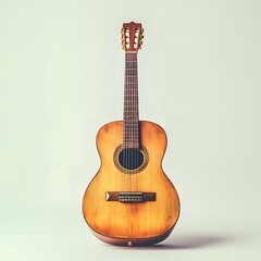 Obraz premium A classic acoustic guitar, ready to play.