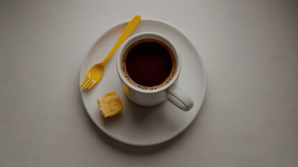 Coffee cup and stylish and modern coffee packaging with or dark brown and a table with a pink background