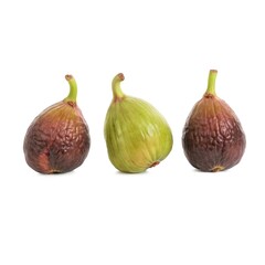 Obraz premium Close-up of Fresh Brown Turkey Figs in Various Ripening Stages