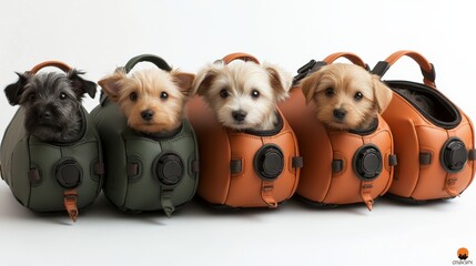 Unique pet travel carriers featuring various innovative designs and features. Emphasizing convenience and safety. Ideal for pet owners and travel planners.