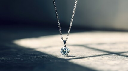 Elegant Silver Necklace with Sparkling Pendant