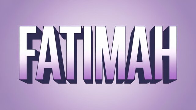 Stylized Text Design: Bold Name 'FATIMAH' in Purple Gradient on Soft Background, Perfect for Personal Branding or Graphic Projects - Powered by Adobe