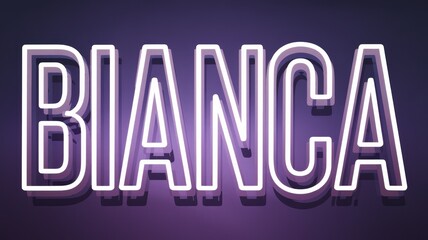 Obraz premium Neon Sign: Bright and Bold 'BIANCA' in Purple Glow, Perfect for Nightlife Marketing or Artistic Displays