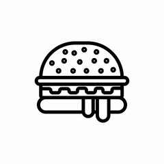 flat burger icon sign vector