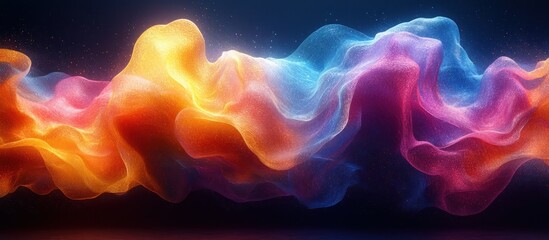 Fototapeta premium Vibrant abstract wave of colors flowing in a dynamic, ethereal design.