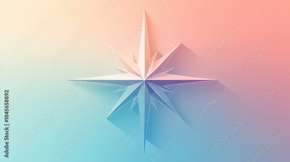 Poster this artwork showcases a compass rose with clean, sharp lines radiating from a central point against