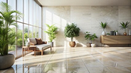 Fototapeta premium Elegant Minimalist Natural Stone Tile Floor Design for Modern Interiors