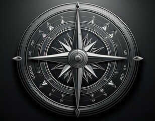 black north arrow compass direction for map