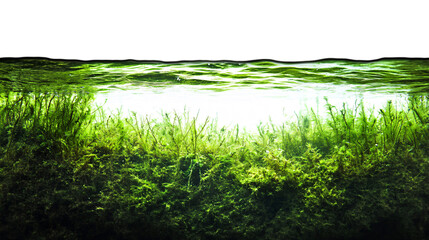Obraz premium Side view of aquatic landscape on an isolated background