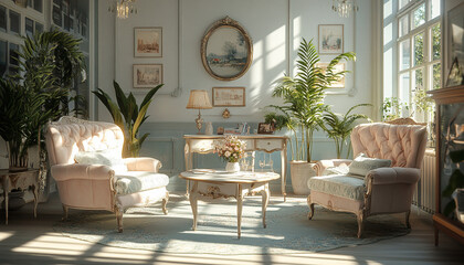 Shabby Chic Meeting Lounge Cozy and Vintage high detail