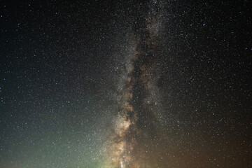 Beautiful starry night sky with bright milky way.Astronomical background.