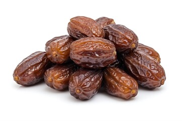 Obraz premium Pile of Fresh Deglet Noor Dates Isolated on Pure White