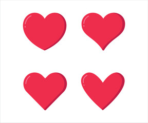 Heart in red colour, heart icons, love heart