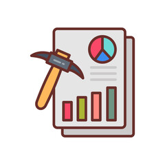 Data Mining Filled Icons , Vector illustration