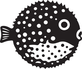 Puffer fish silhouette design vector illustration © Mohaiminul
