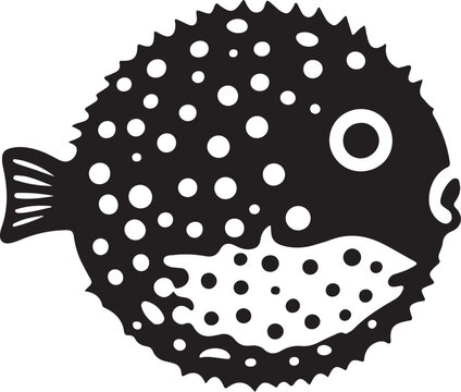 Puffer fish silhouette design vector illustration