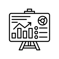 Data Presentation Outline Icon, Vector illustration