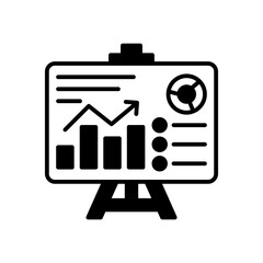 Data Presentation Glyph Icon, Vector illustration