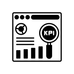 KPI Performance Glyph Icon, Vector illustration
