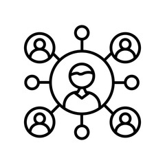 Network Outline Icon, Vector illustration