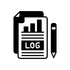 Log File Glyph Icon, Vector illustration