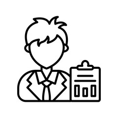 User Data Outline Icon, Vector illustration