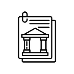 Bank Data Outline Icon, Vector illustration