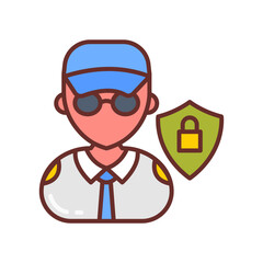 Data Privacy Officer Filled Icons , Vector illustration