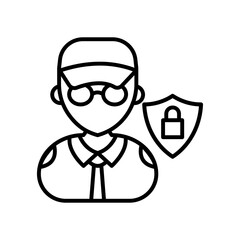 Data Privacy Officer Outline Icon, Vector illustration