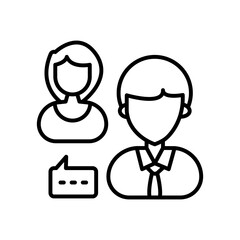 Discussion Outline Icon, Vector illustration