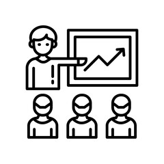 Data Training Outline Icon, Vector illustration