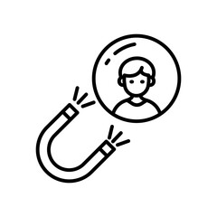 Customer Retention Outline Icon, Vector illustration