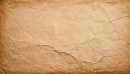 Fototapeta premium Aged and Crumpled Parchment Paper Texture with Detailed Wrinkles, Natural Discoloration, Vintage Patina Perfect for Antique Themed Designs, Historical Projects, and Rustic Backgrounds